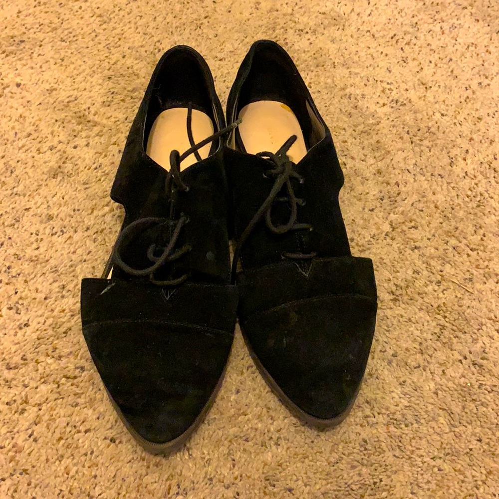 Nine West Suede Cutout Shoes in Black